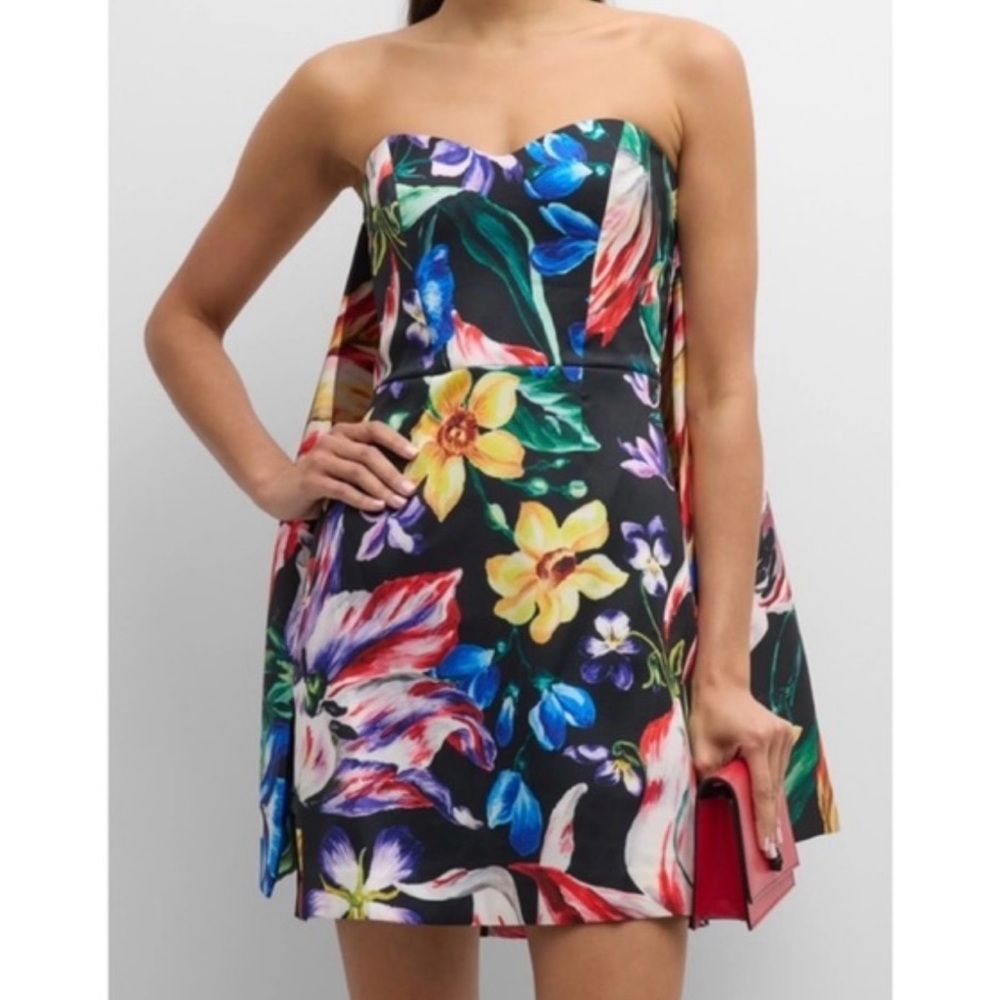 Marchesa Notte floral-print mini dress NEW